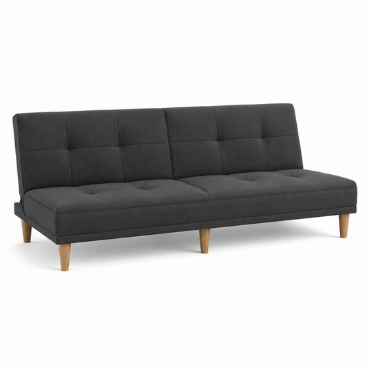 Canapé-lit 3 places gris anthracite en polyester rectangulaire 180 x 85 x 82 cm